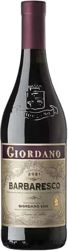 Marke: GIORDANO GIORDANO VINI Barbaresco DOCG 2021 – Barbaresco Eleganter und raffinierter Rotwein, ideal für wichtige Abendessen, Piemont, 13, 5% vol. 1 Flasche 75 cl — Wein und Festtafel
