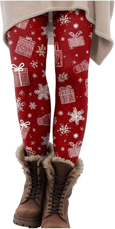 Marke: Longra Longra Damen Leggings Weihnachtsleggings Frauen Leggings Hosen Sportleggins mit Weihnachtsaufdruck Weihnachtsstrumpfhose Tights Weihnachtsfest Kostüm für Yoga Gym Sport Fitness — Weihnachtsmode
