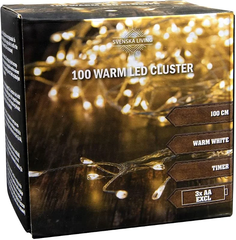 Besuche den Spetebo-Store Spetebo LED Büschel Lichterkette - 100 cm - Cluster Silber Leuchtdraht mit Timer - Weihnachts Winter Deko — Weihnachtsbeleuchtung