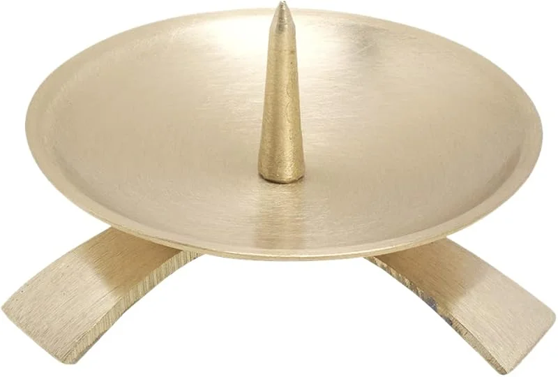 Besuche den NKlaus-Store NKlaus großer Dreifußleuchter Messing Gold mit Dorn, Ø 9, 5 cm — Kerzenlicht Abendessen