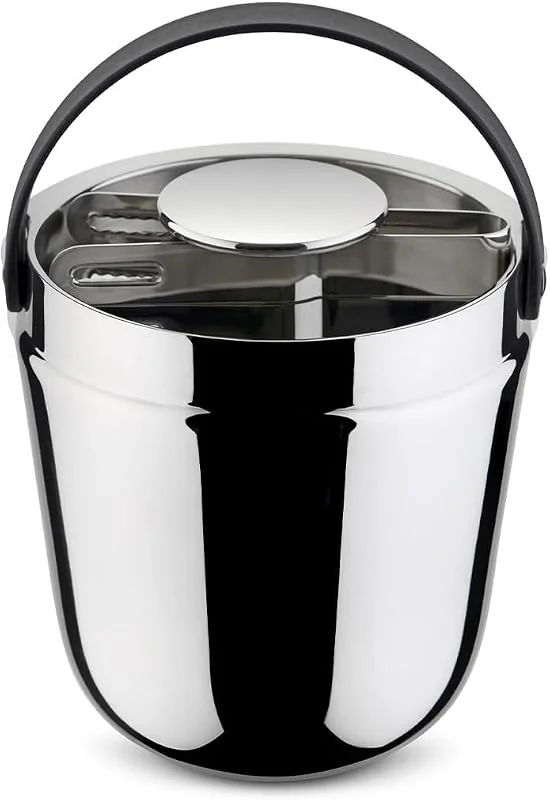 Alessi GIA34 – Design-Eiskübel, doppelwandig, aus Edelstahl 18, 10, Höhe 16 cm, 120 cl — Wein und Festtafel