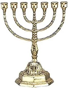 Marke: artissimo Messing KERZENSTÄNDER Ebraico Kerzenhalter Jüdische Menora Gold 7 ARM Antik Höhe ca.23 cm Davidleuchter Kerzenhalter Barock Tischleuchter Mehrarmig Tischdeko 82305 — Kerzenlicht Abendessen