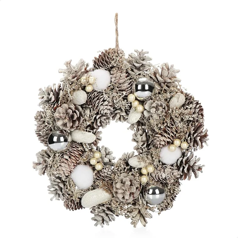 Besuche den com-four-Store COM-FOUR® Türkranz für Weihnachten, weißer Adventskranz — Weihnachtsdeko