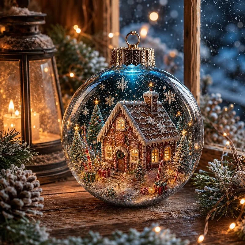 Marke: Generisch Generisch Beleuchtete Weihnachtskugel aus klarem PVC, hängendes Ornament — Weihnachtsdeko
