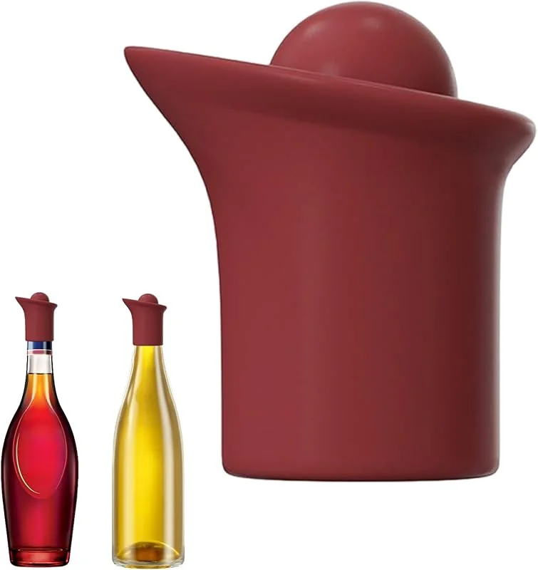 Marke: Generisch Weinstopper- und Ausgießer-Set Auslaufsicherer Silikon-Korkverschließer — Wein und Festtafel
