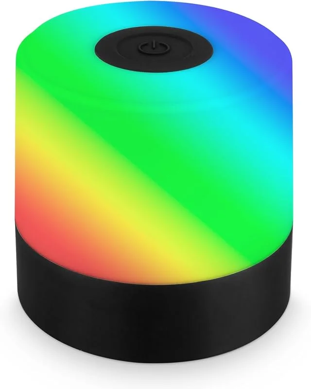 Besuche den BRILONER-Store BRILONER - Mini LED Tischlampe kabellos mit Touch, dimmbar in Stufen, buntes RGB+w Licht, Nachttischlampe, Leselampe, LED lampe, Campinglampe, Tischleuchte, Akku Lampe, Outdoor Lampe, 7x7 cm, Schwarz — Kerzenlicht Abendessen